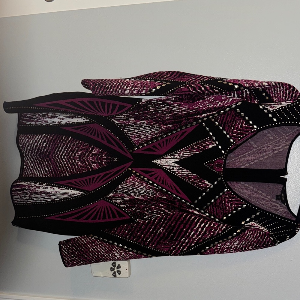 Guess Women's Long Sleeve Dress - Black and Purple